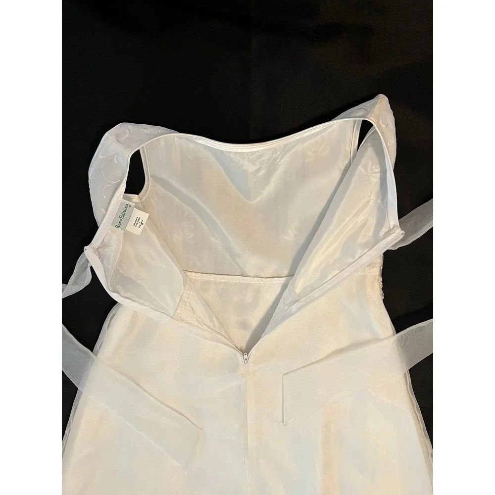 Rare Editions Girls White Embroidered Floral Formal Gown Dress Size 12 E421243A